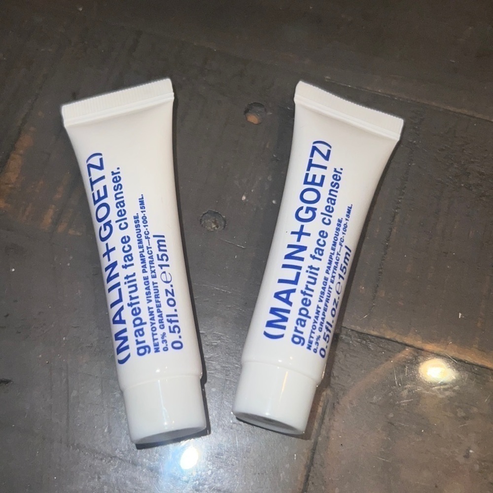 Malin+Goetz Grapefruit Face Cleanser 0.5oz 15ml Travel‎ Size Set of 2 New